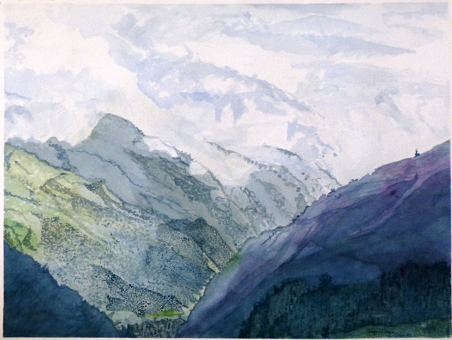 The Majesty of the Andes, 22.5" by 30", watercolor on paper