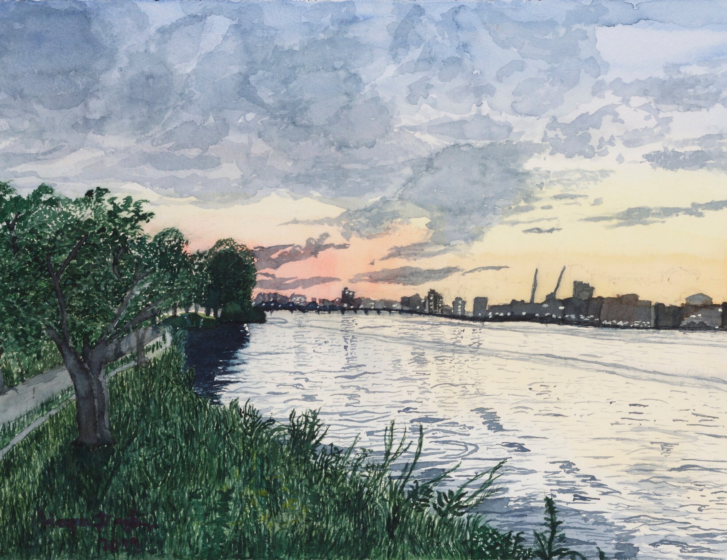 A Riparian Sunset View in Boston