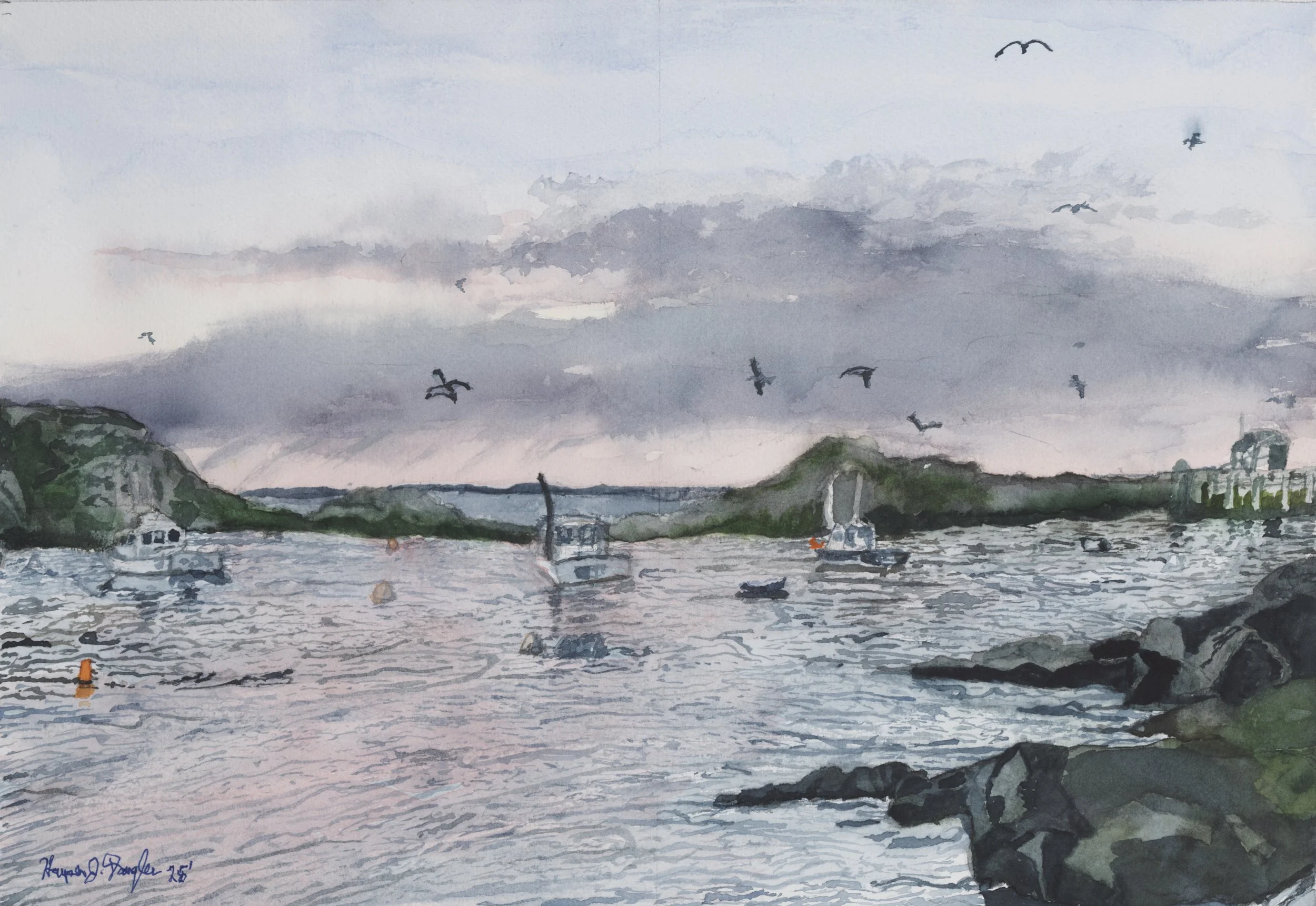 Monhegan Harbor Sunset