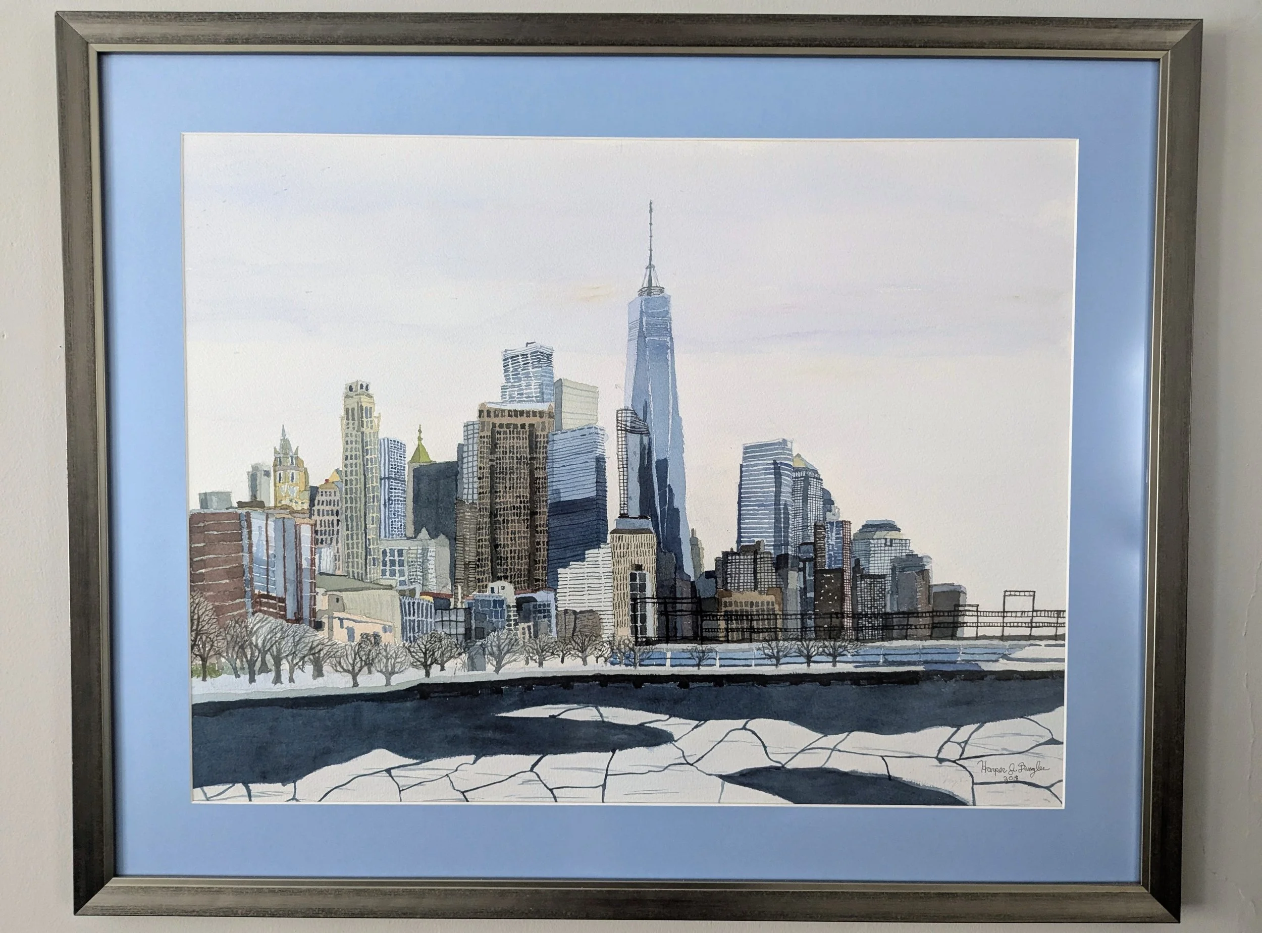 Framed Lower Manhattan painting.jpg