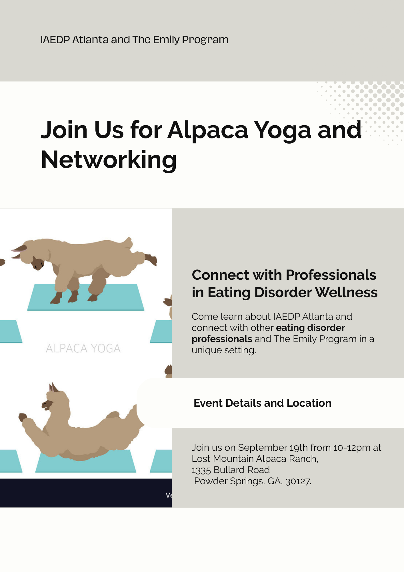 Alpaca Yoga & Networking