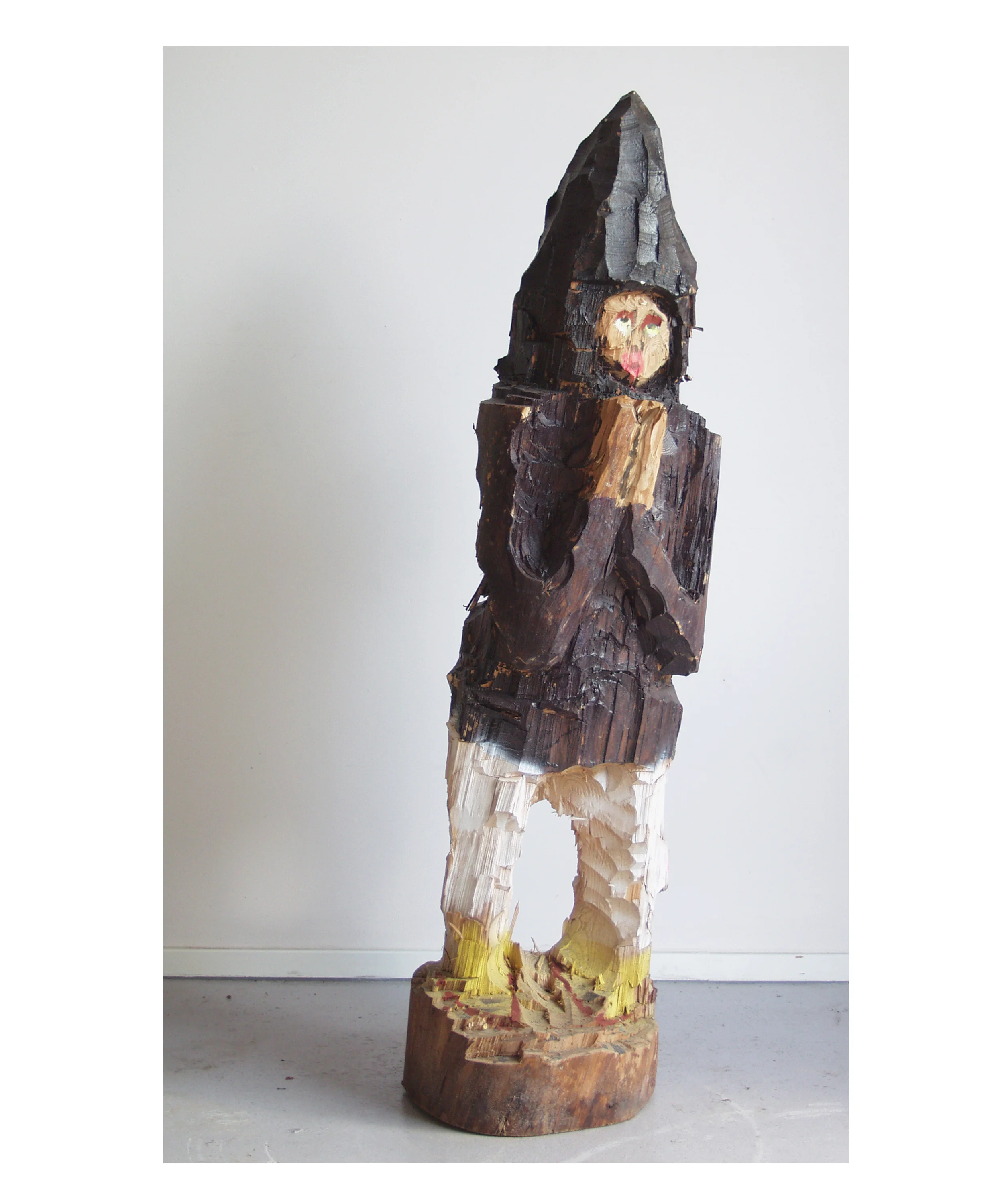 Cone Skull Captain | 2008 acrylic on carved wood height 134 cm