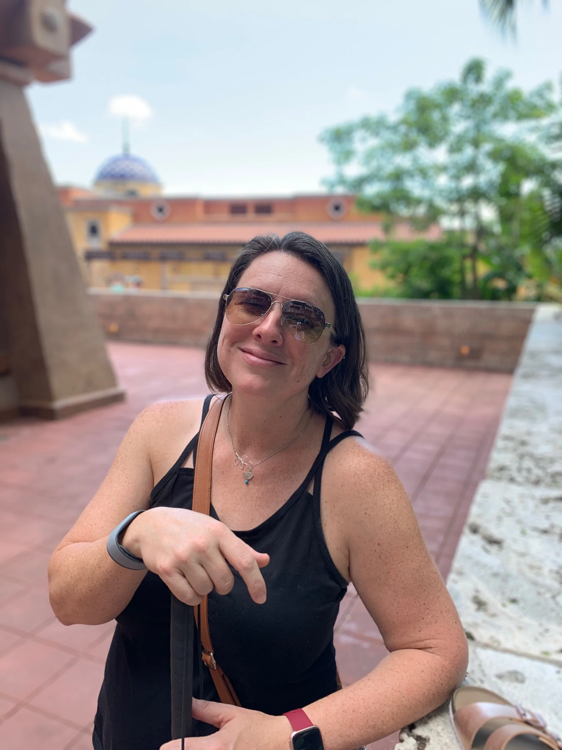 Hanging out at Disney, that’s my lovely white cane I’m holding onto.