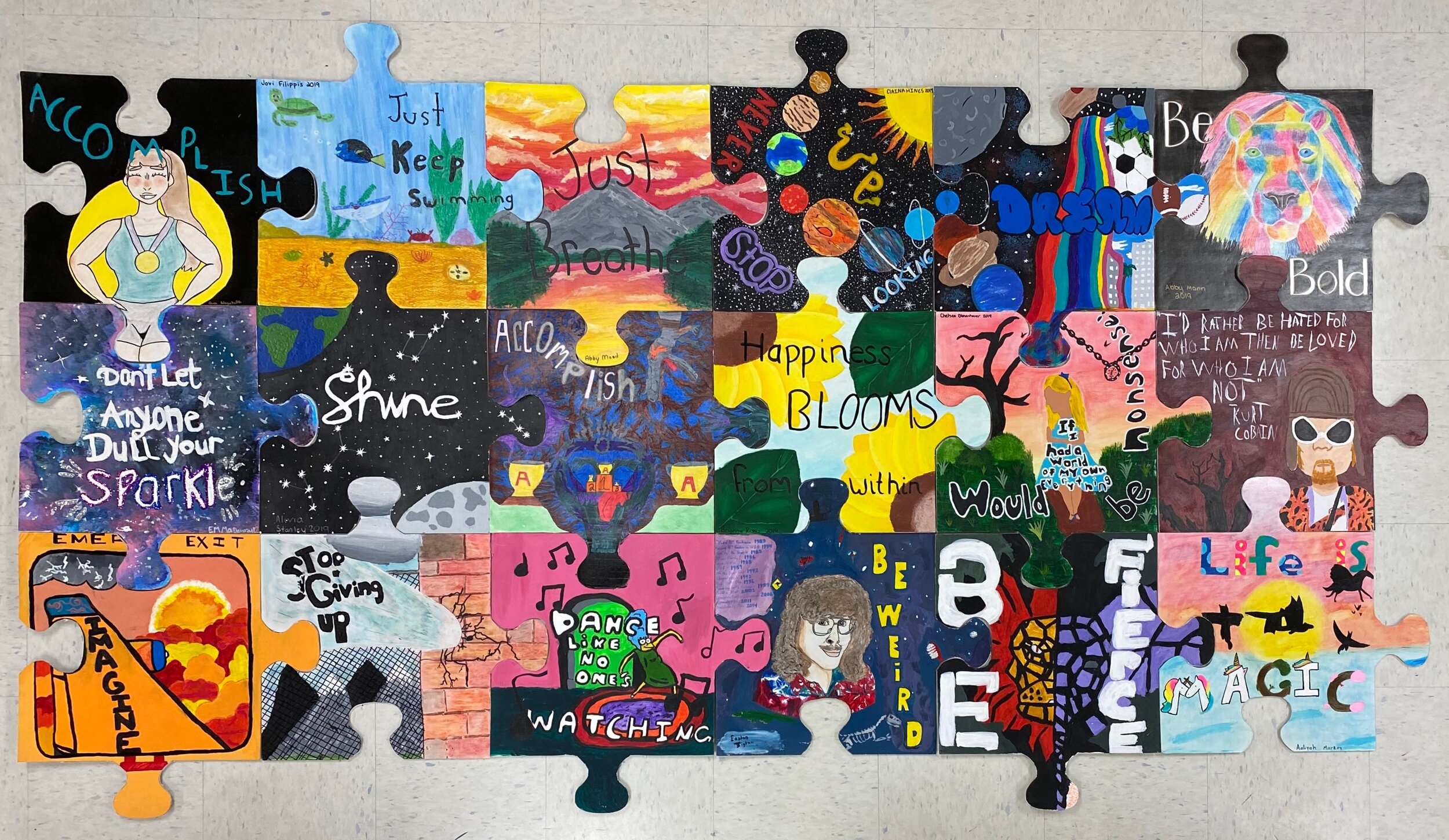 Art Club Puzzle Pieces  Class art projects, Collaborative art