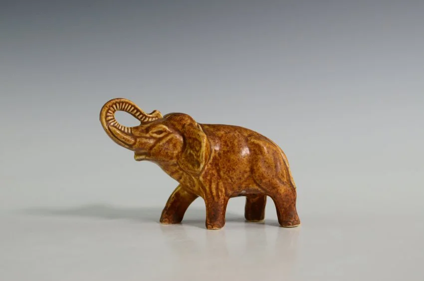 ZMA Puzzler! Elephant Figurine by the Brush Pottery Company