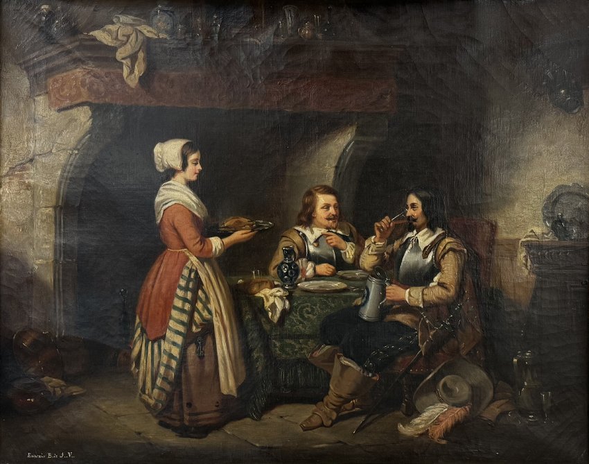 ZMA Puzzler!  French Genre Scene by Unknown Artist