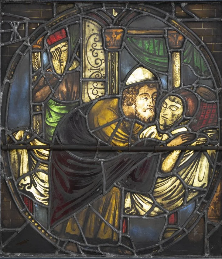 ZMA Puzzler! Bishop or Saint Healing the Sick by unknown 13th century stained glass artist