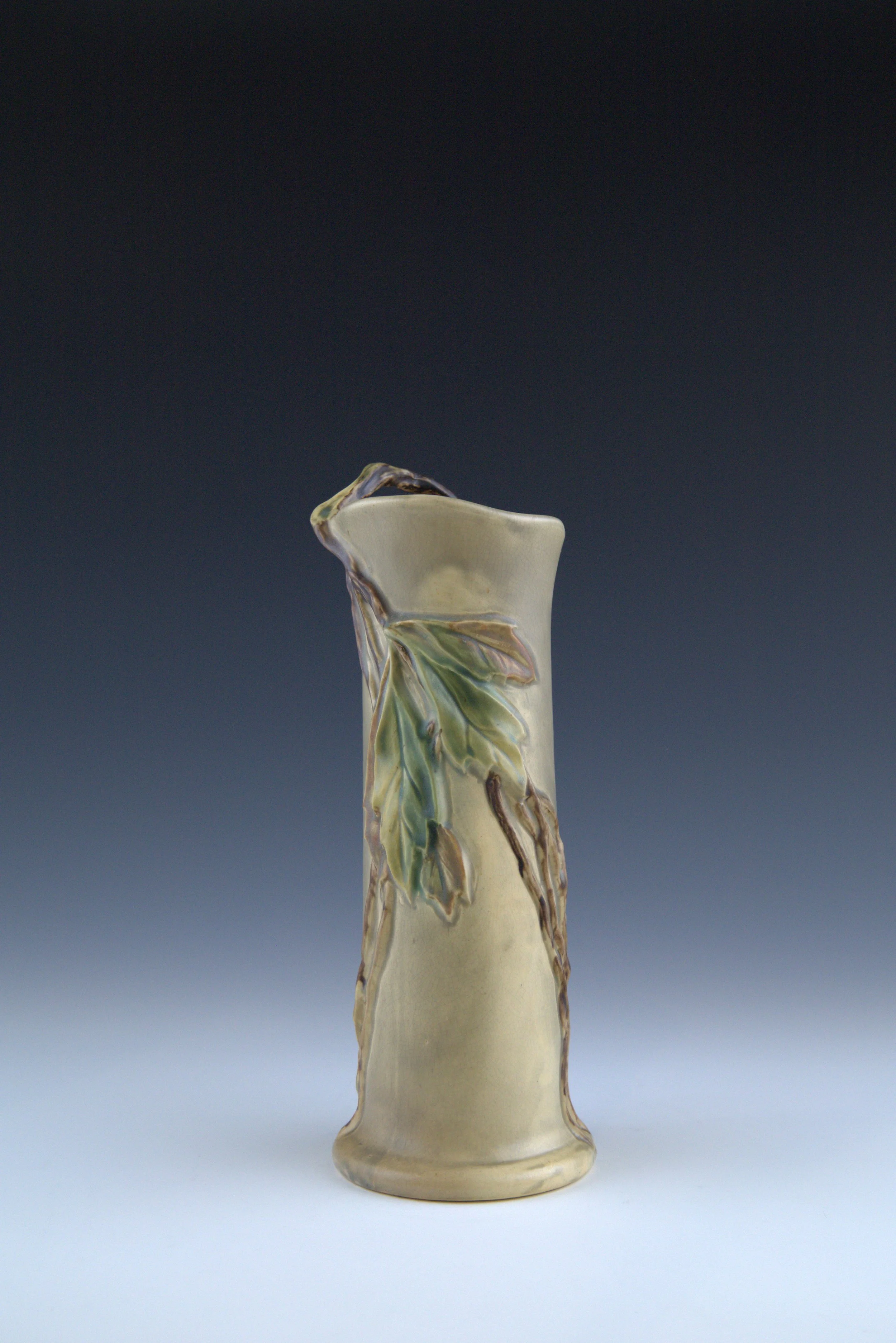 Roseville Pottery Company (1890-1954), Roseville Line Experimental Vista Line Vase, decorator unknown, 1917, earthenware. 2023.028.001