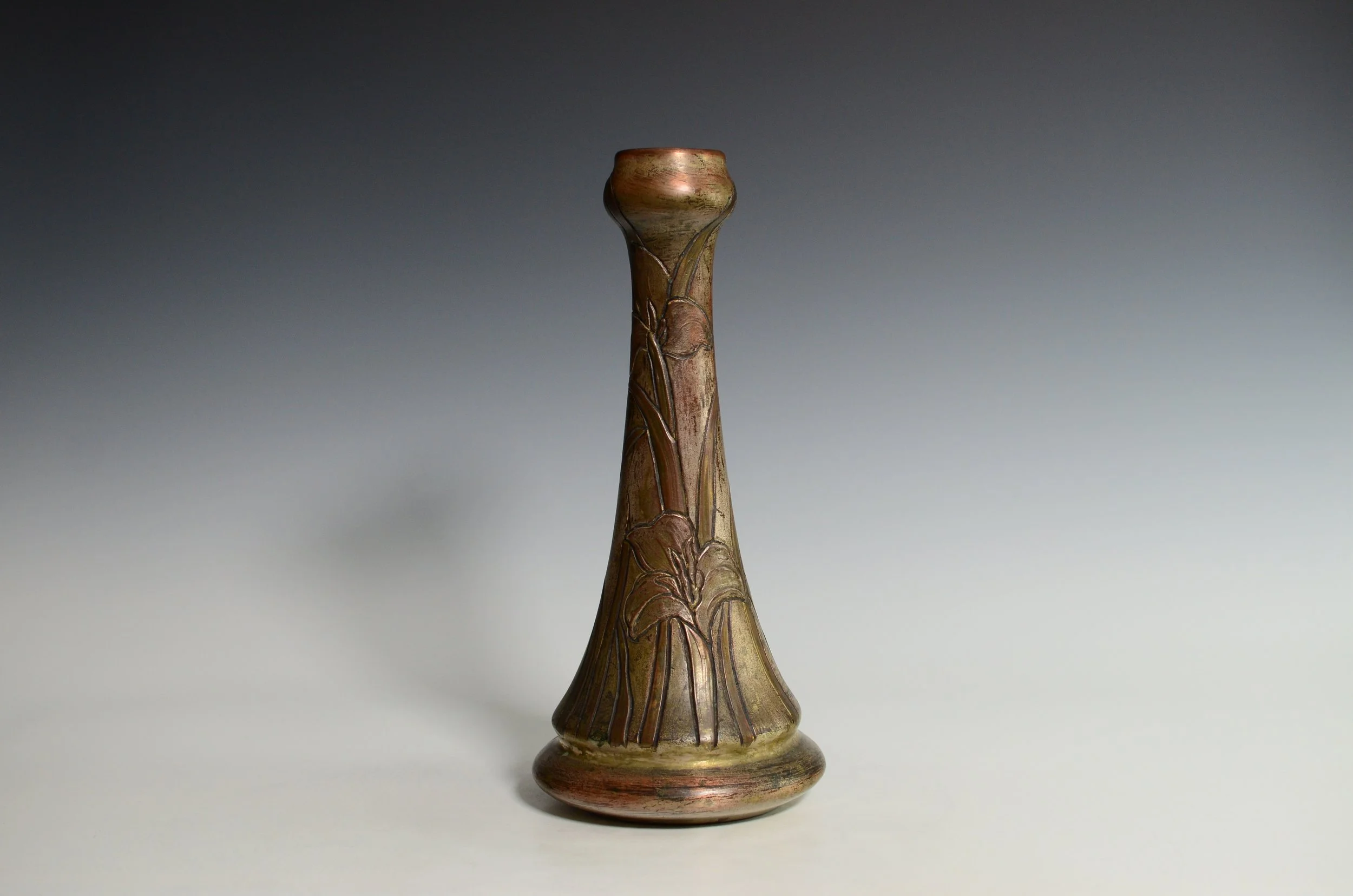 J. B. Owens Pottery Company (1885-1907) Clewell Pottery Company (1906-1965). Metal Deposit Vase