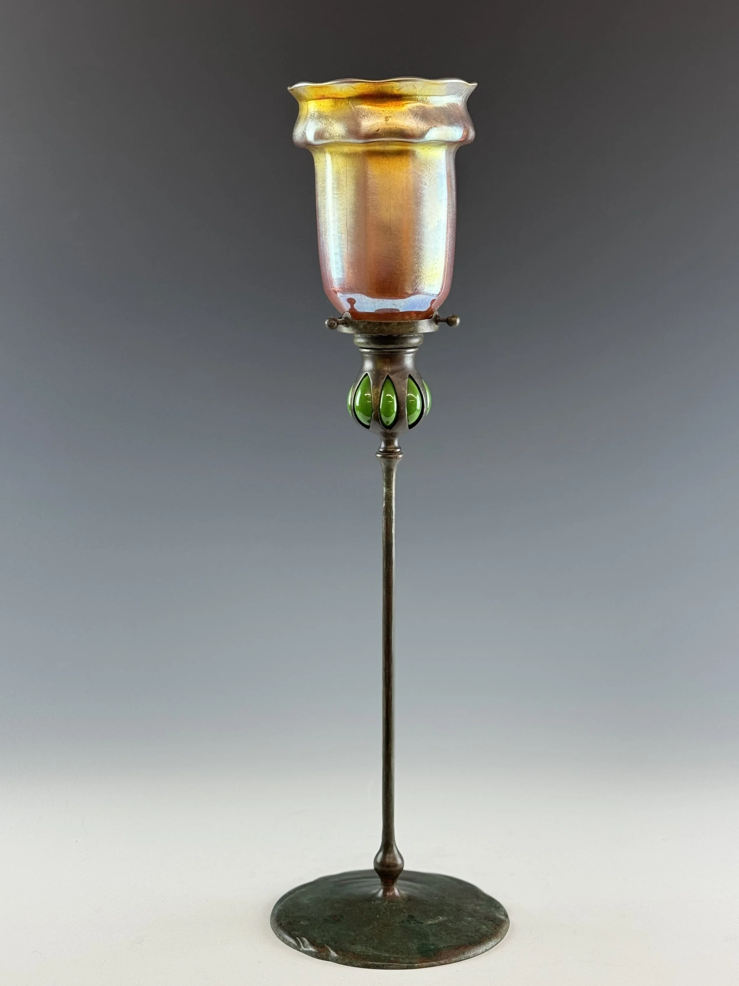 Minute with a Masterpiece: Tiffany Studios Candlesticks Featuring Favrile Shades
