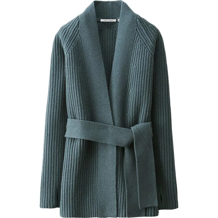 Lambswool Long Cardigan, Uniqlo , $60