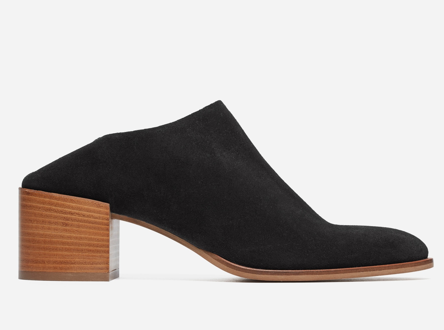   The Suede Heel Mule  