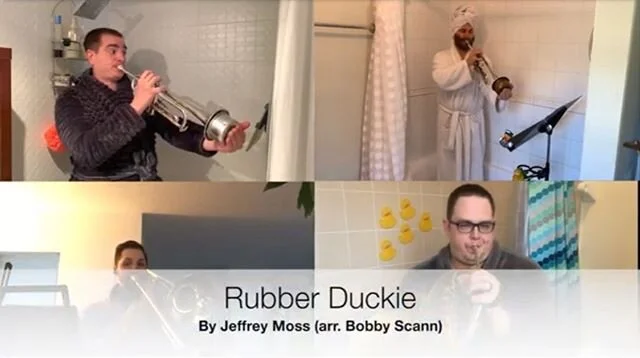 For the young, and young at heart - a playful arrangement of Rubber Duckie from Sesame Street. (Link in bio)

This particular arrangement features @ianfeenstra on Tuba. 
Performed in living rooms, dining rooms and bathtubs from Cobourg to Hamilton, O
