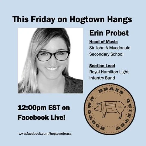 This Friday (June 19) at 12:00pm we&rsquo;ll be joined on Facebook Live by @erin.wideman from the @wr_dsb. We&rsquo;ll be chatting about e-learning for band, tips for students to stay in playing shape this summer, and her role with the @rhliband.