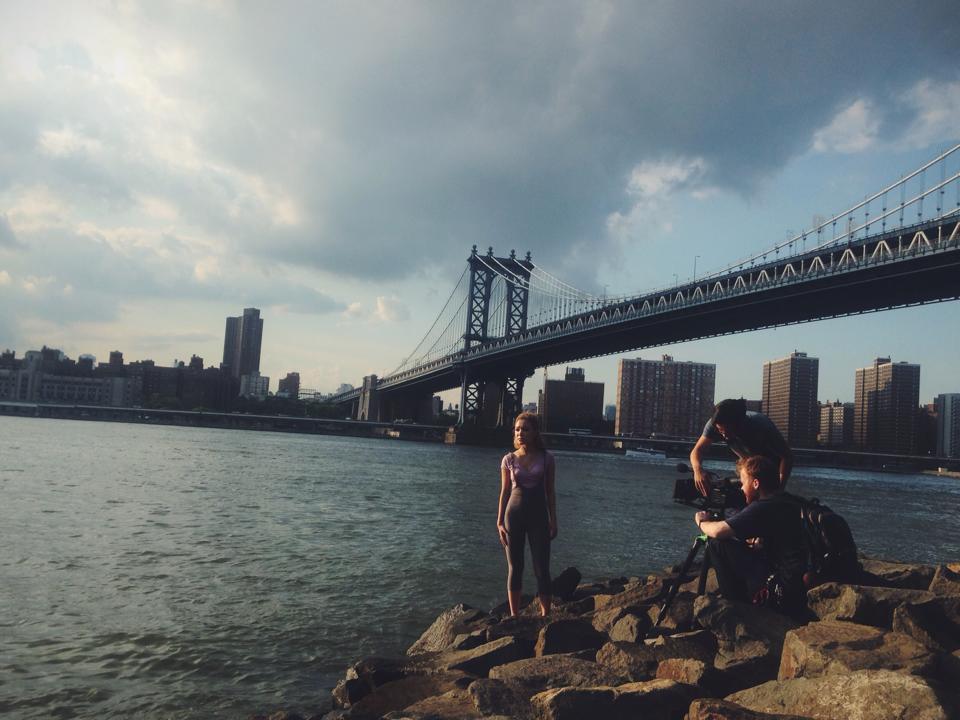 On site at the Brooklyn Bridge with Director Jeremy Truong and Director of Photography Robert Newman. 