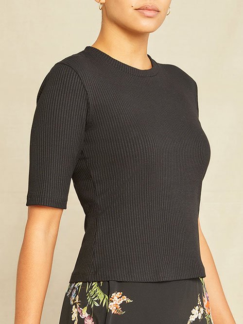 Amour Vert ribbed black t-shirt