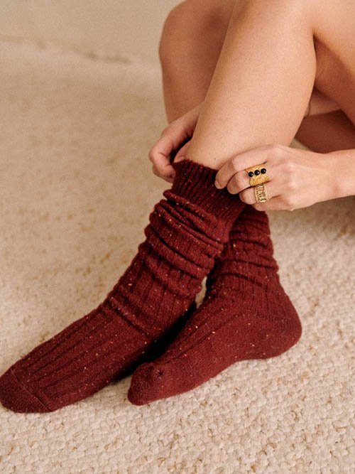Sezane cozy red socks