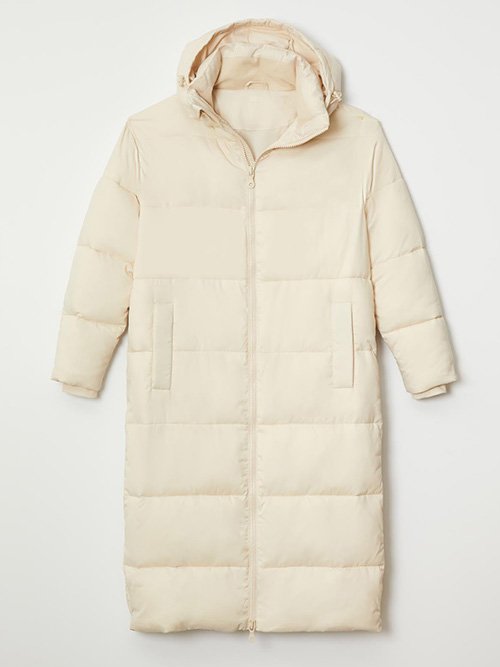Girlfriend recycled long puffer jacket