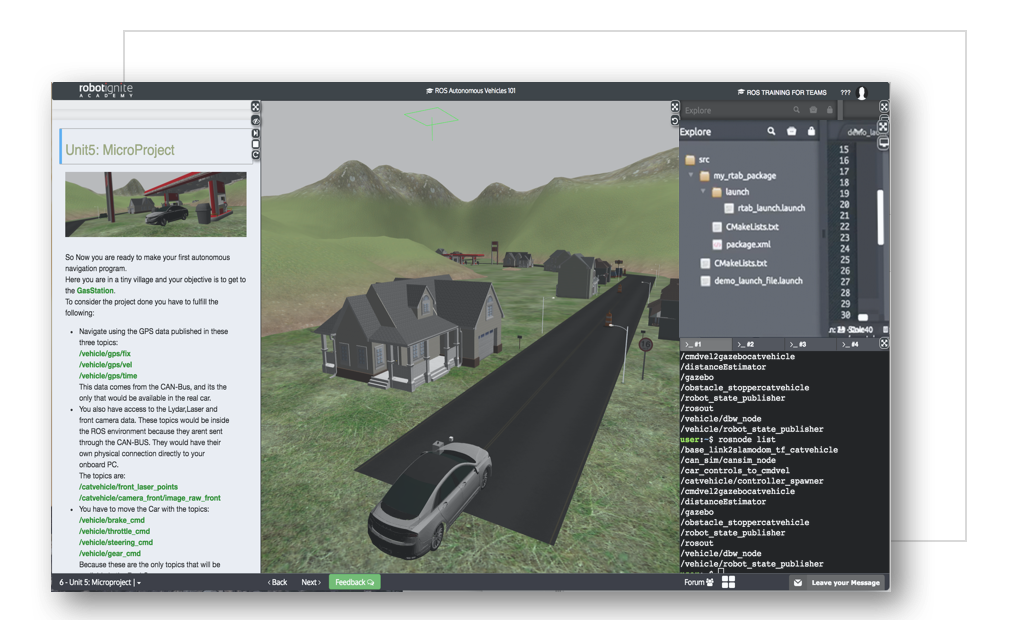 Self Self Driving Course from The Construct Sim