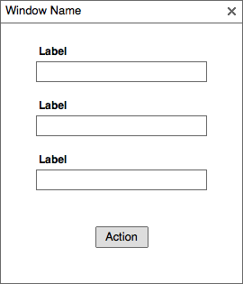You can already see the three fields are pushing the modal window's layout towards a more vertical format.