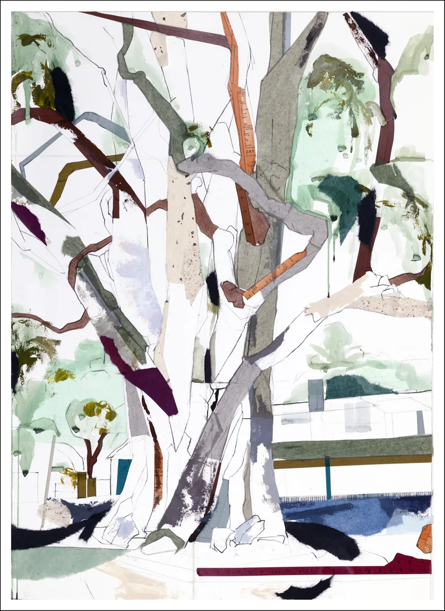 36° 33'19.01"N 121°55'40.53"W Eucalyptus Carmel I, 2016 (41.25 inches x 30 inches) Mixed-media on paper