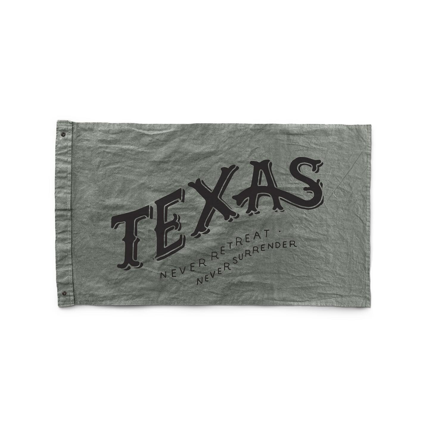 ONLY TWO Texas flags left in our naturally dyed, limited release in Olive! Y&rsquo;all, this color is stunning. (swipe for vintage detail)