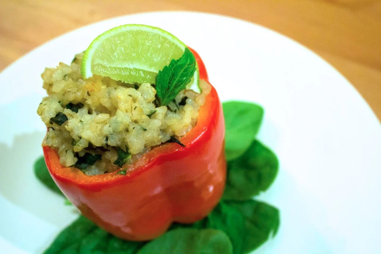 Coconut Rice Stuffed Peppers