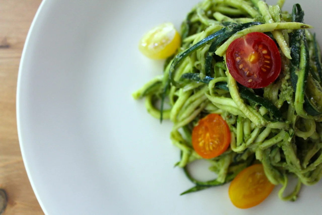 Kale Pesto Zucchini Noodles