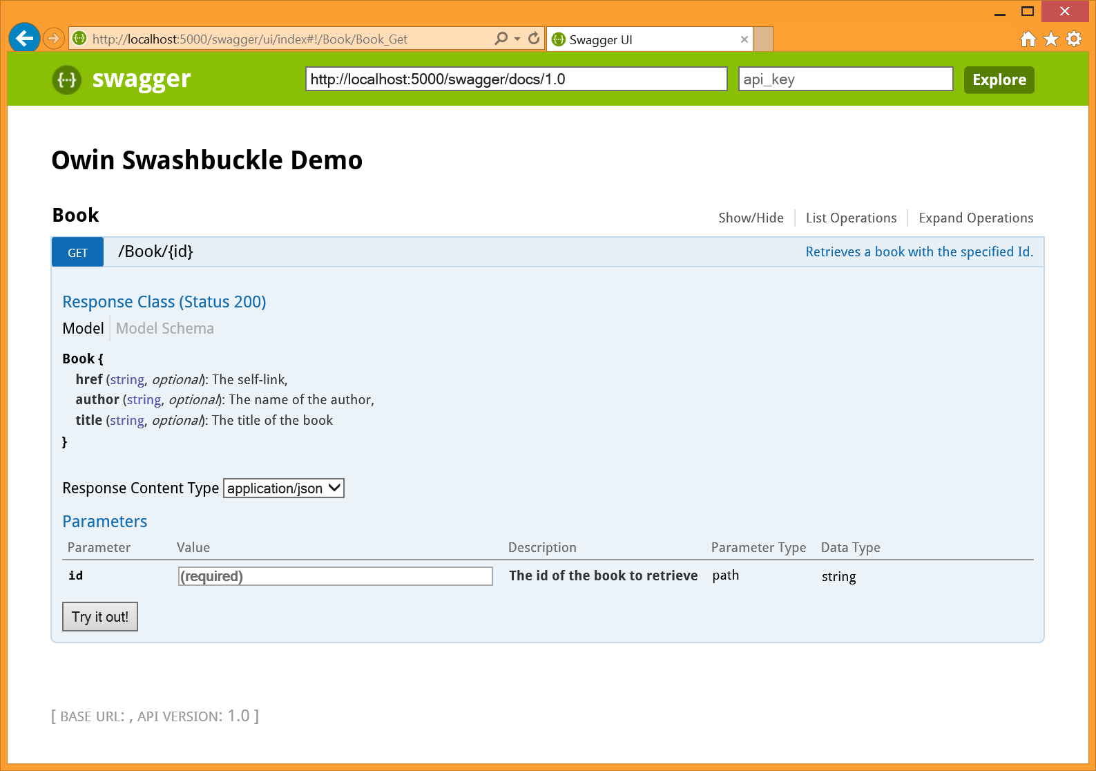 This is a screenshot from IE, but our code in Main() should launch chrome instead. 