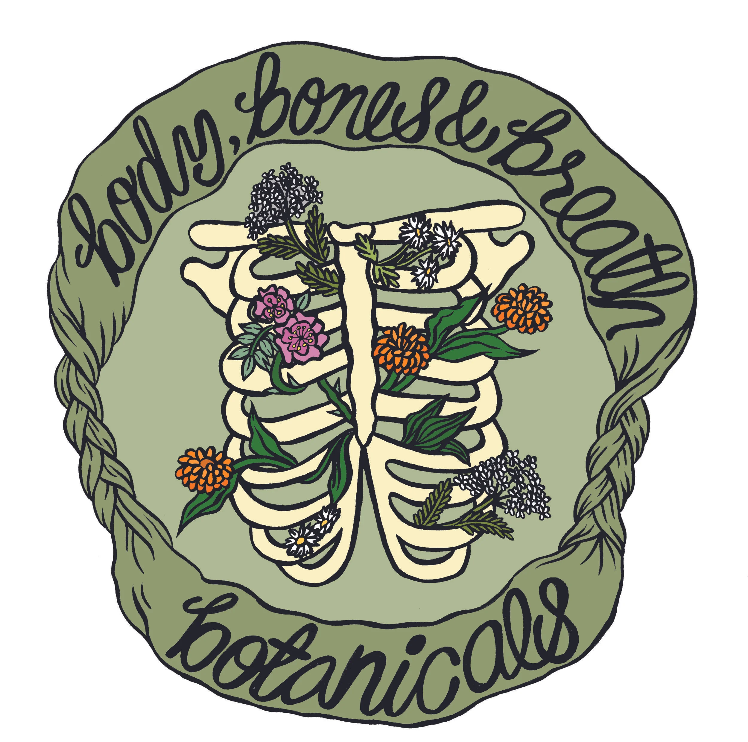 LOGO: FOR BODY, BONES & BREATH BOTANICALS