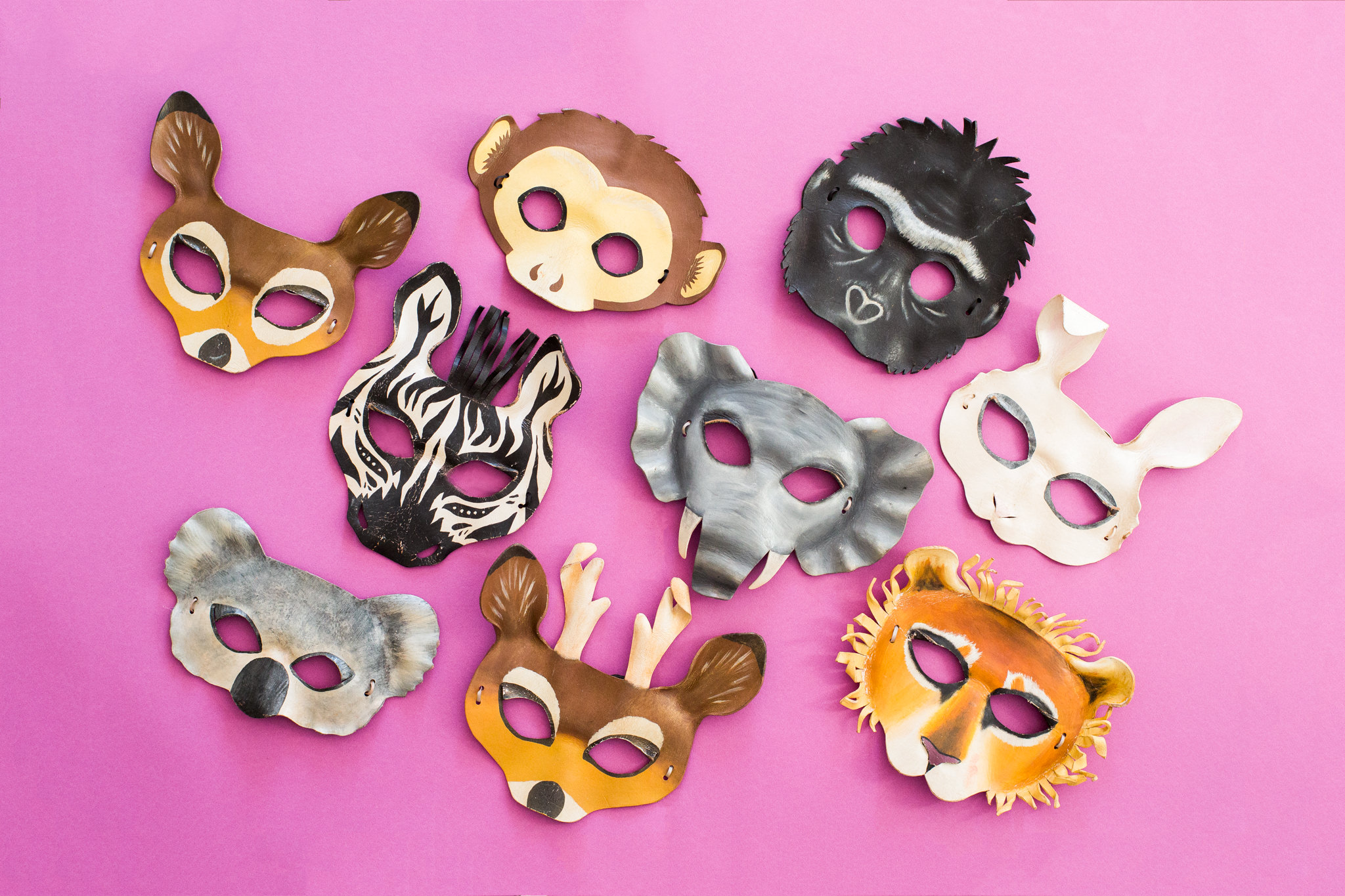 premium-props-for-photo-booth-hire-birthday-party-event-leather-animal-masks-gorilla-bunny-monkey-deer-zebra-elephant-koala-lion.jpg