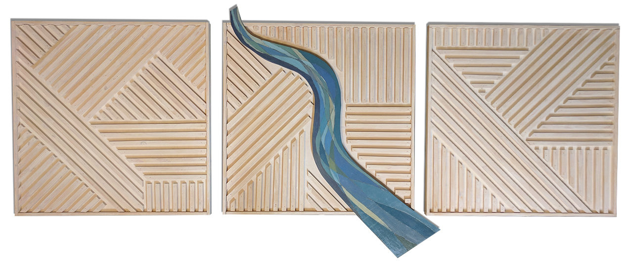 River and Fields Triptych