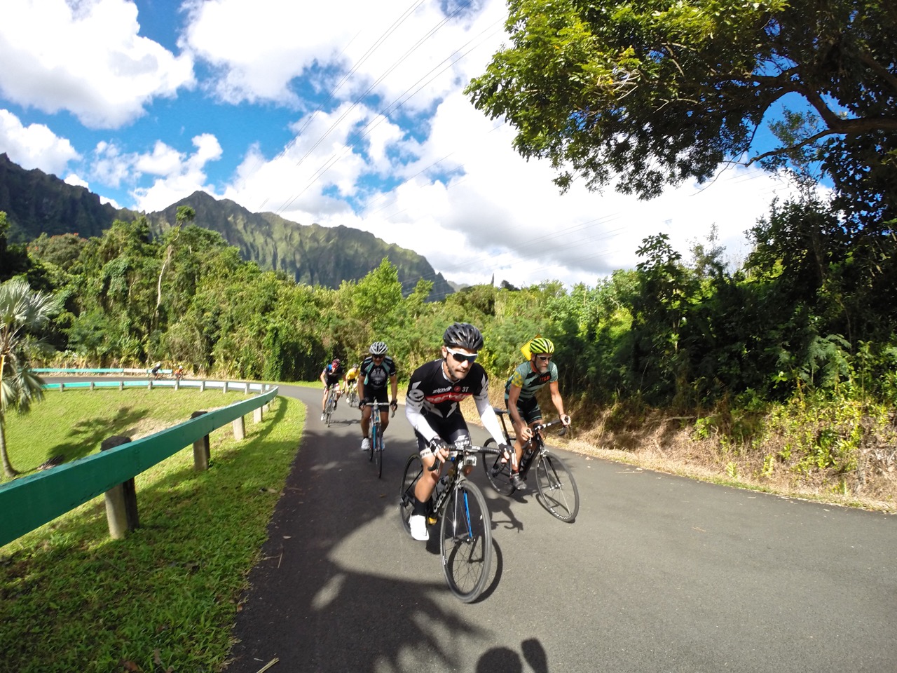  Joe Tincher leading the sprint up the last little climb before the real fun began. 