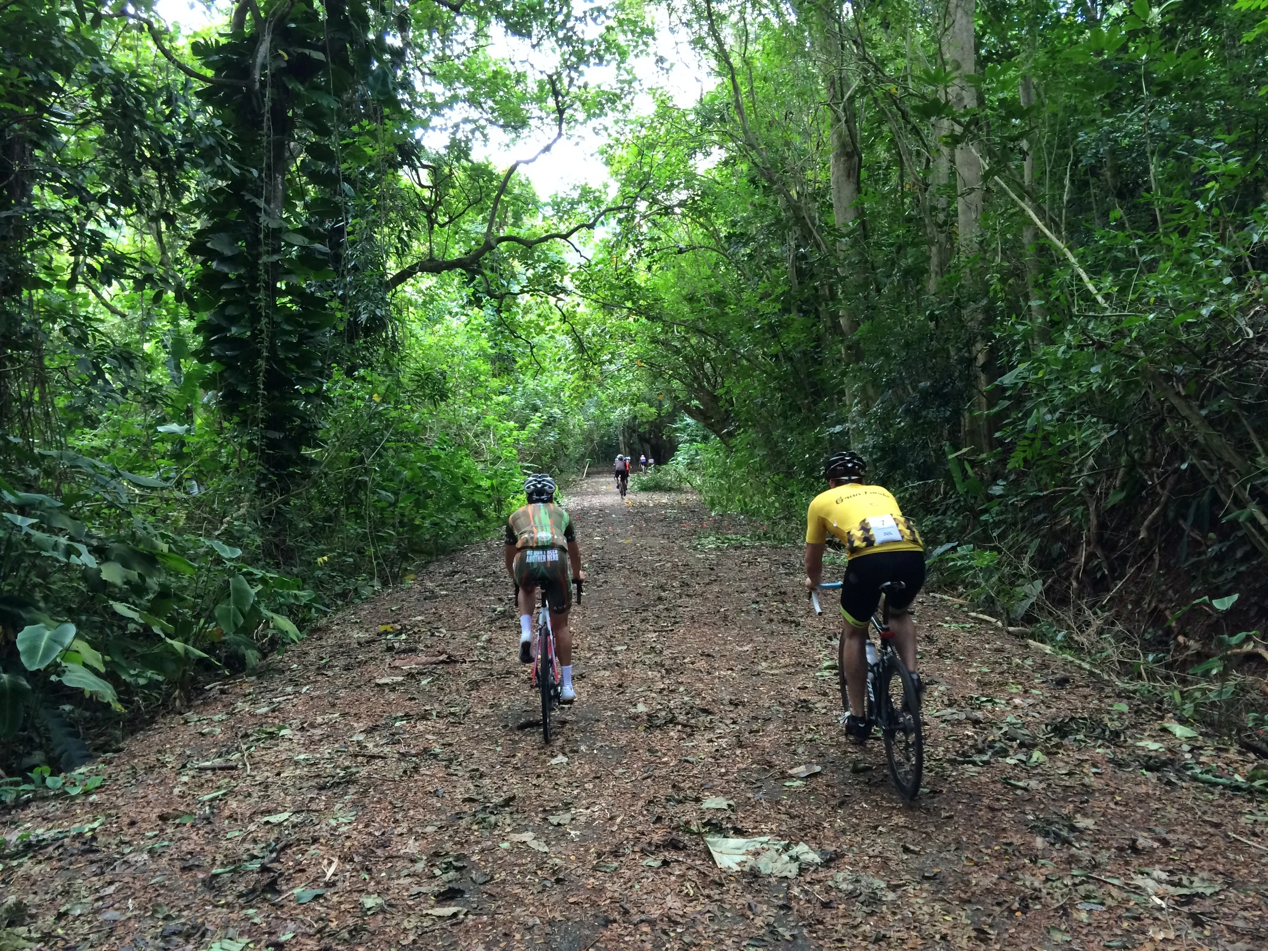  Matt Leo and Ian Rothwell navigating the storm debris 