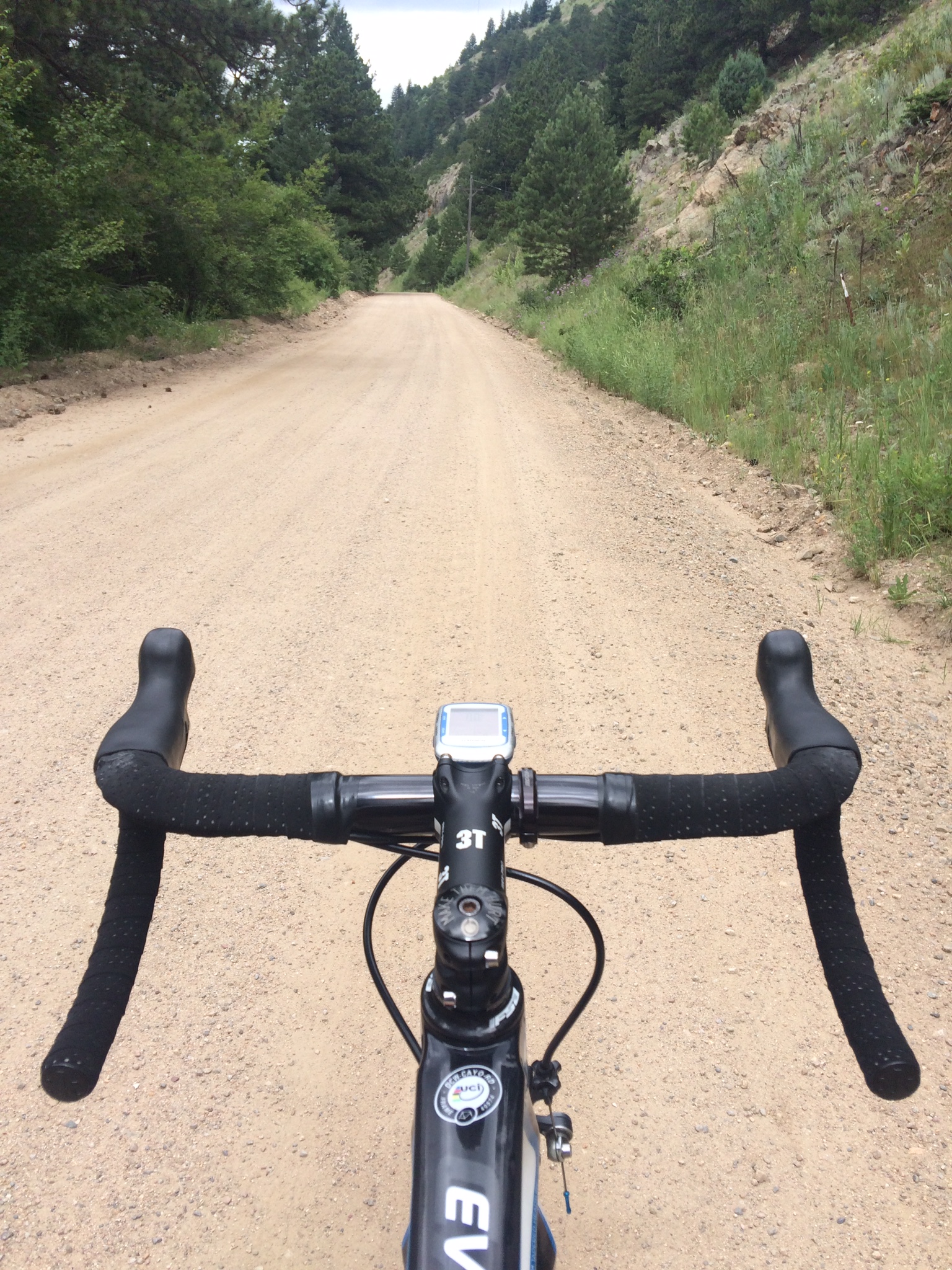  Despite the groomed appearance of this road, I still managed to pinch flat on my brand new Conti 4 Seasons. 