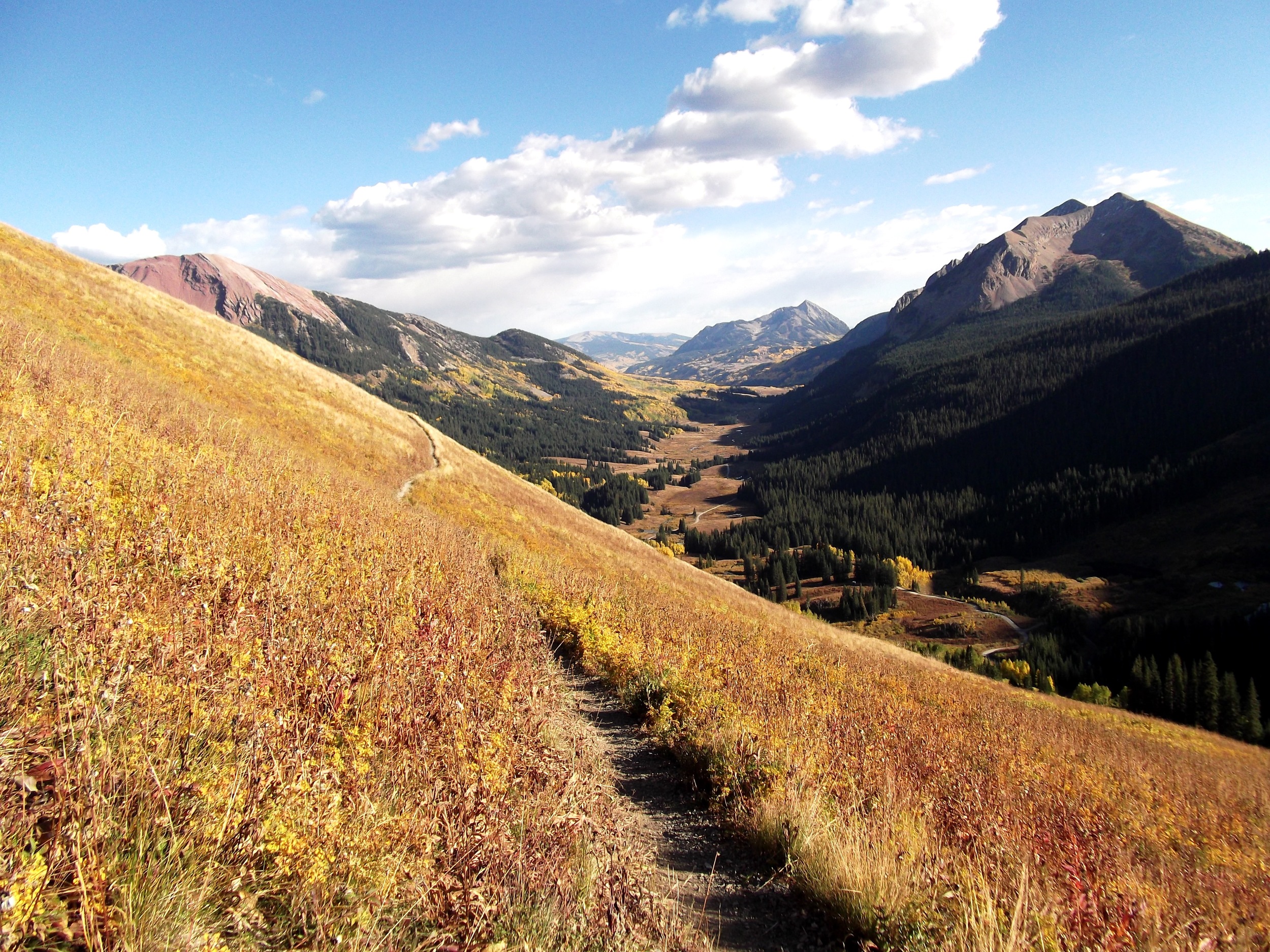 Looking down 401 trail in Crested Butte, CO