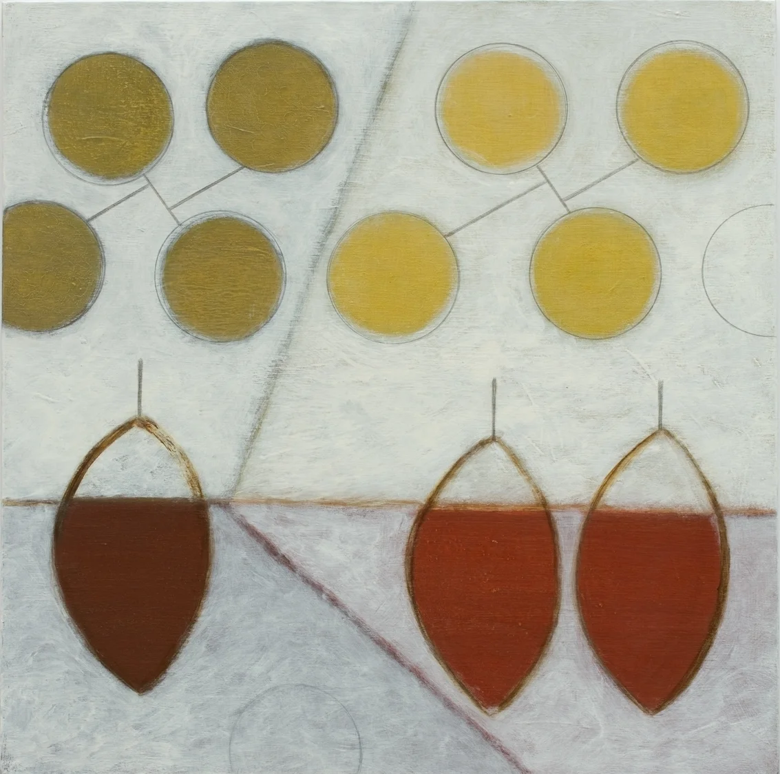 Leaf-pods with Circles 24 x 24 SOLD