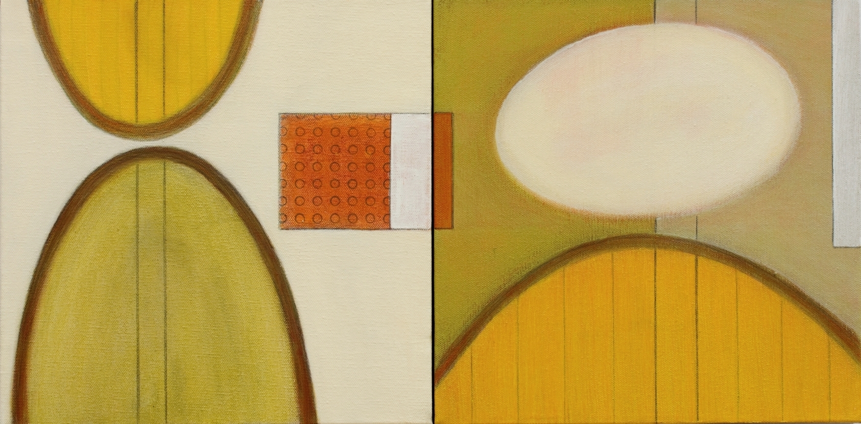 Hovering Ovoid 12 x 24 Diptych SOLD