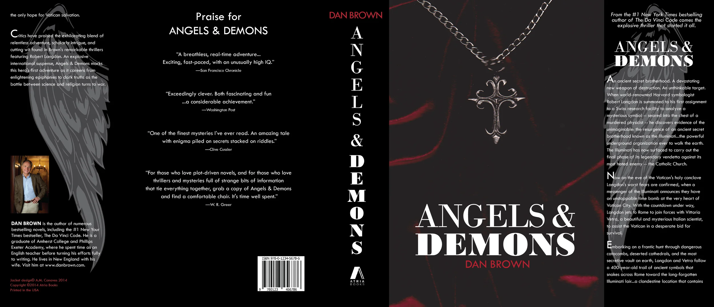 ANGELS & DEMONS Book Jacket 20" x 8.5"