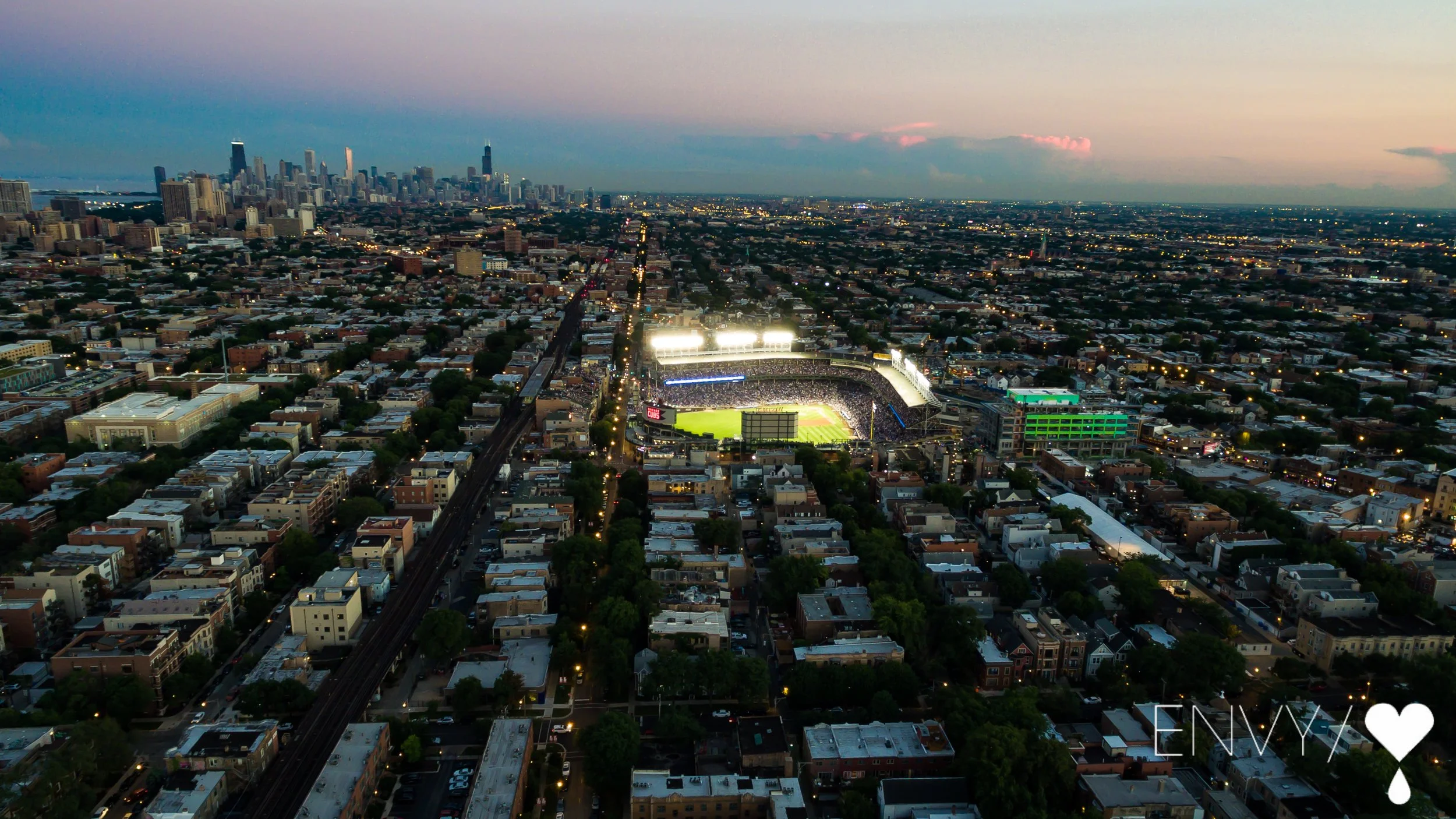 Wrigley from my Apartment DJI Mavic drone