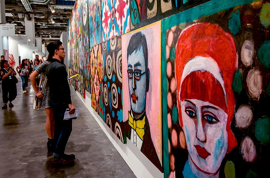 The wall was part of a Art fair that showed the work of 30 artists. 
