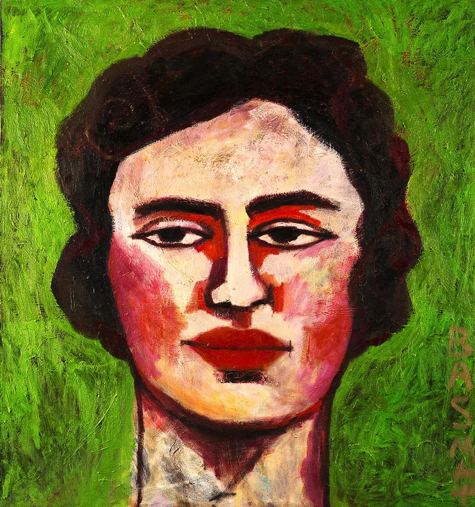 Lady On Green - 120cm x 130cm, Oil on Canvas