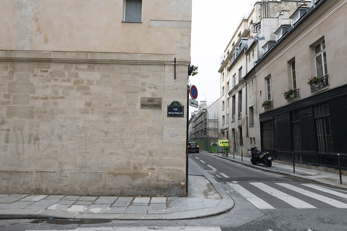 France Paris Bisiness Facades 2020-12: Typical small business shop fronts and street vies in PAris
