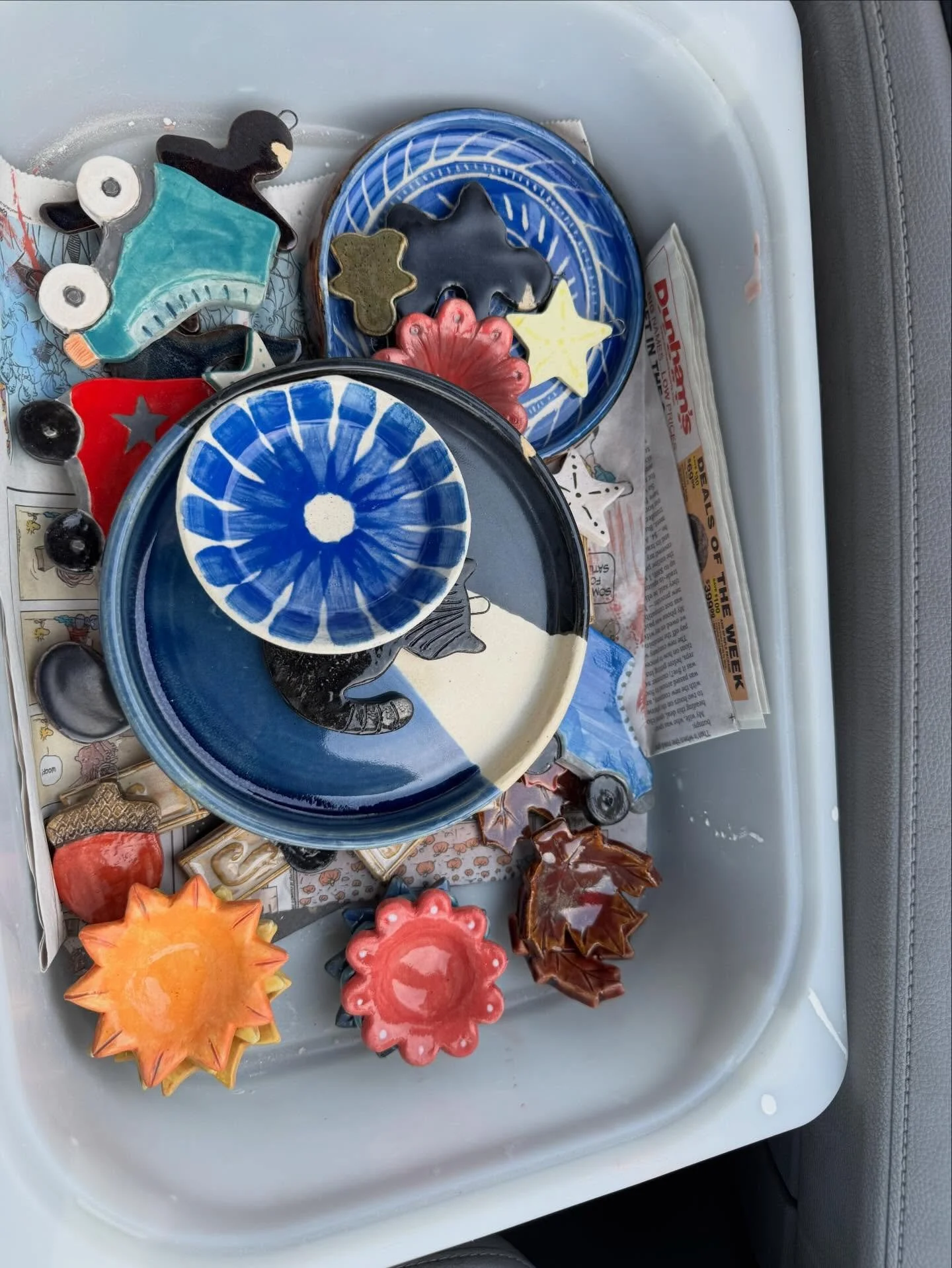 I painted and glazed soooo many things this past week (and home and at the studio), hoping for some good sunlight tomorrow so I can photograph it&hellip;. But I made a blueberry plate I guess (they are the current fruit in high rotation) and a bunch 