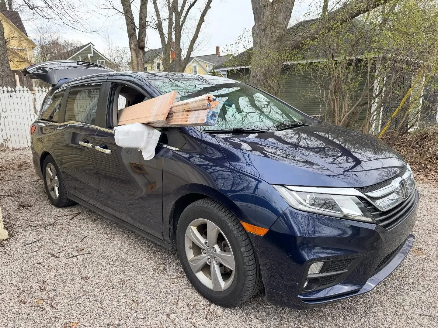 Today was Marc&rsquo;s preop appointment so I got up early&hellip; but the win is that we fit all of the trim in our van and the kids and I unloaded it! 

I practiced carrying things like flag poles at PT to make sure I didn&rsquo;t get hurt hauling 