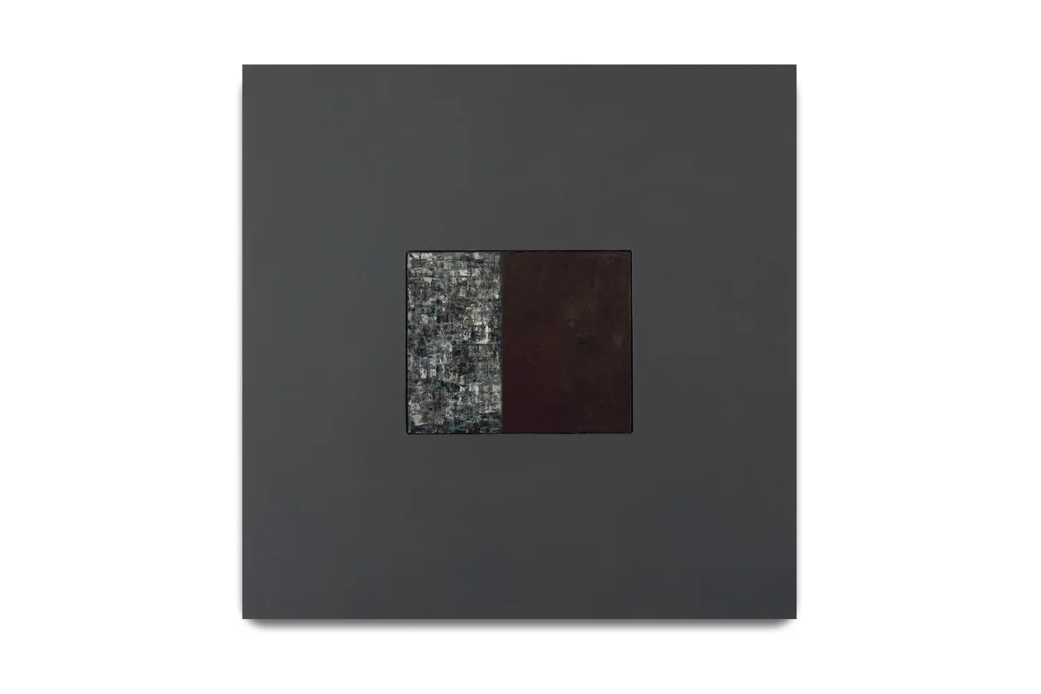  'here-now' 2008.&nbsp;Oil on canvas. 101.5 x 101.5 x 5cm. 