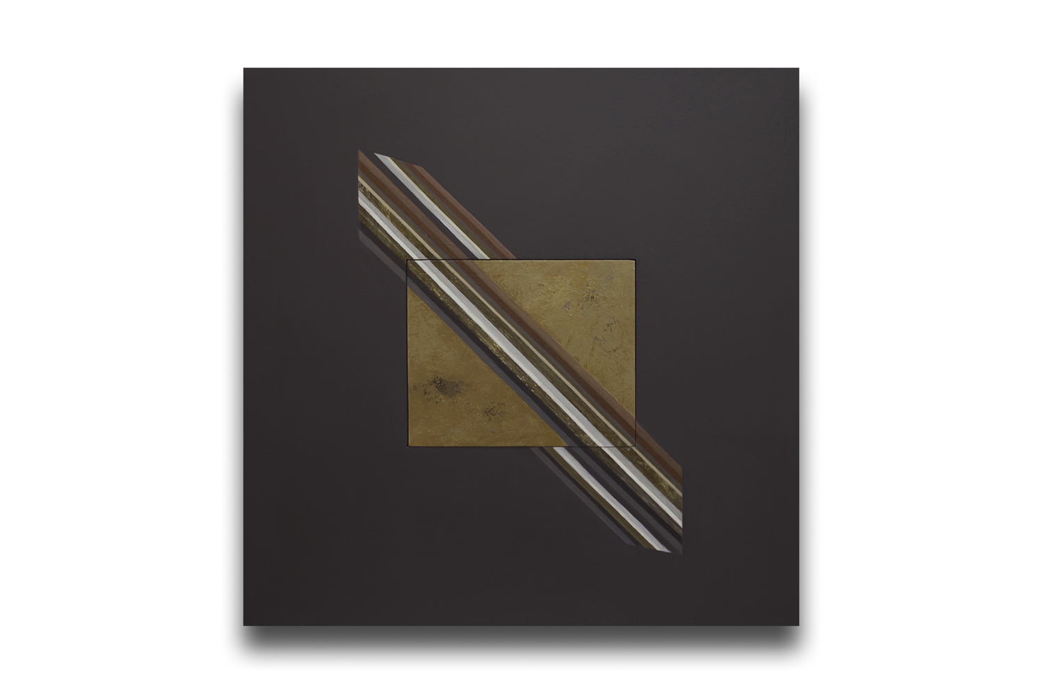  'Saturn' (Planets Series) 2002. Oil on canvas. 101.5 x 101.5 x 7.5 cm. 
