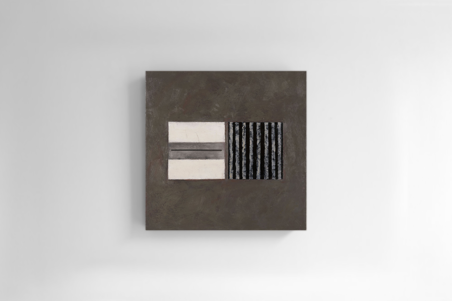  'Duality' 1998. Oil on canvas. 51 x 51 x 5cm. (Private collection.) 