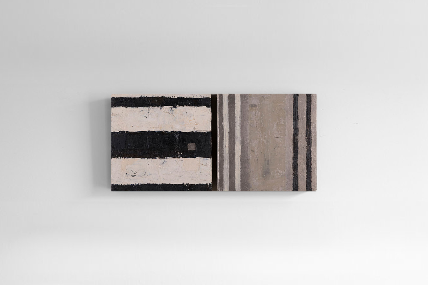  'Subject and Object' (diptych) 2003. Oil on canvas. 20 x 42 x 5cm. 