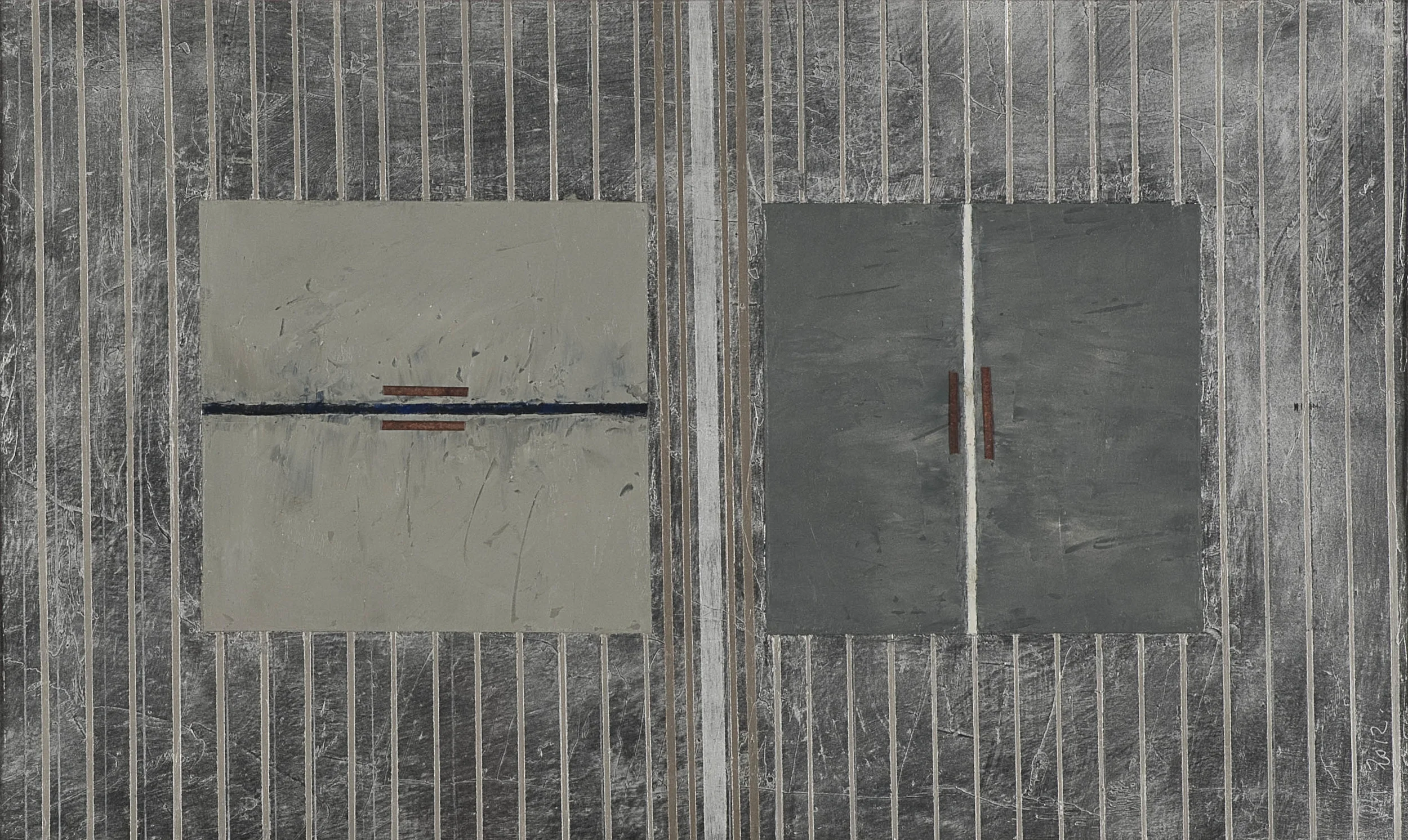  'Dialogue'&nbsp;2012. &nbsp;Oil on paper.&nbsp; &nbsp;27.5 x 46cm. 